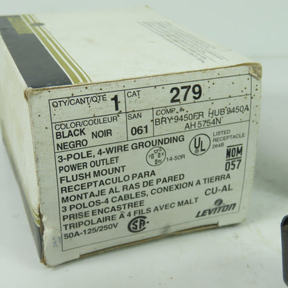 Leviton 279 50A 125/250V 3-Pole 4-Wire Grounding Power Outlets Lot of 2