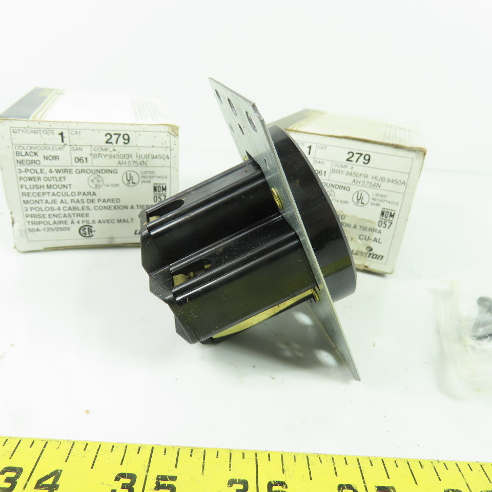 Leviton 279 50A 125/250V 3-Pole 4-Wire Grounding Power Outlets Lot of 2