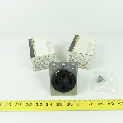 Leviton 279 50A 125/250V 3-Pole 4-Wire Grounding Power Outlets Lot of 2