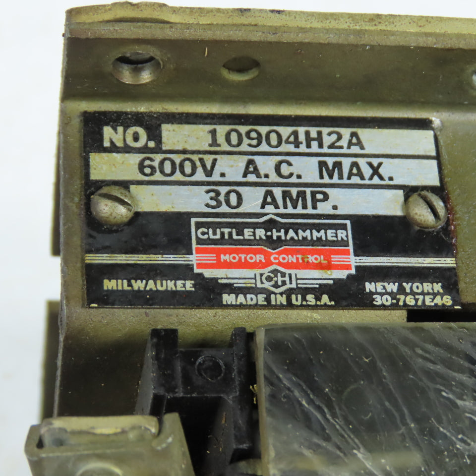 Cutler-Hammer 10904H2A Motor Control Contact Switch Assembly 30A 600VAC