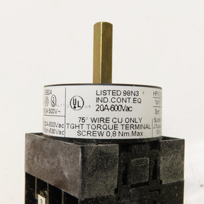 Bremas CQR160470Y19 600VAC 10Hp 3Ph Mains Disconnect Switch Panel Operator