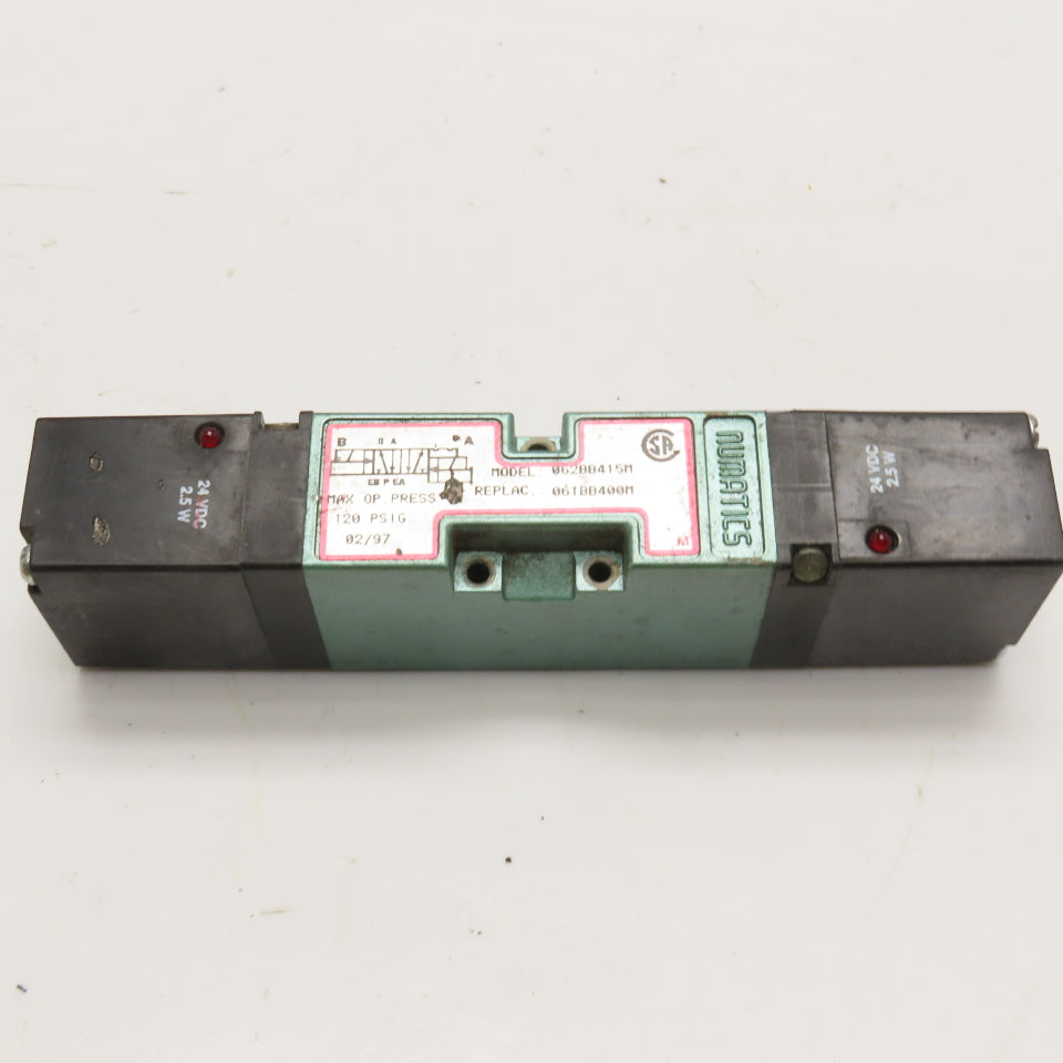 Numatics 062BB415M Double Solenoid Pneumatic Valve 24VDC 120PSI
