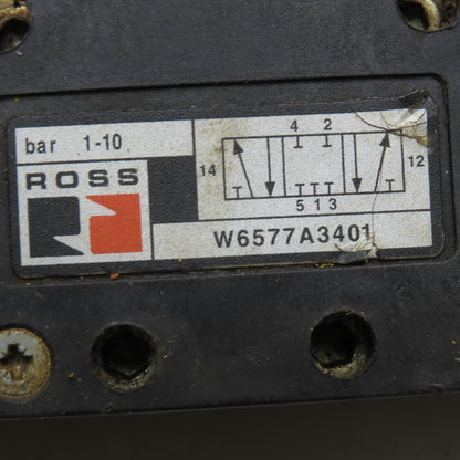 Ross W6577A3401 5/3 Position Closed Center Pneumatic Solenoid Valve 24VDC Coil