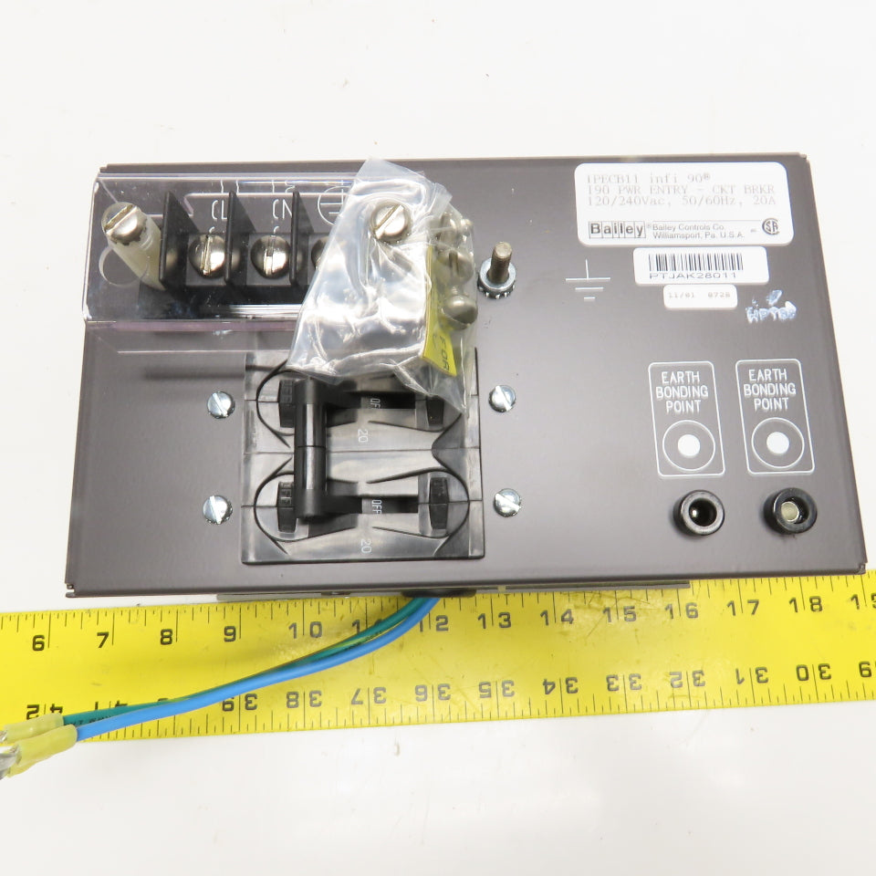 Bailey IPECB11 Infi 90 I90 Power Entry Circuit Breaker 120/210V 20A NOS