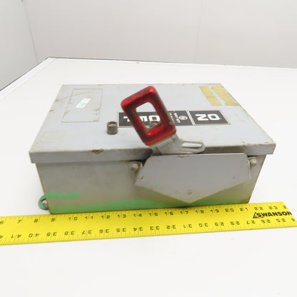 General Electric THN3361J 30A 600V 3P Non Fusible Safety Disconnect Switch
