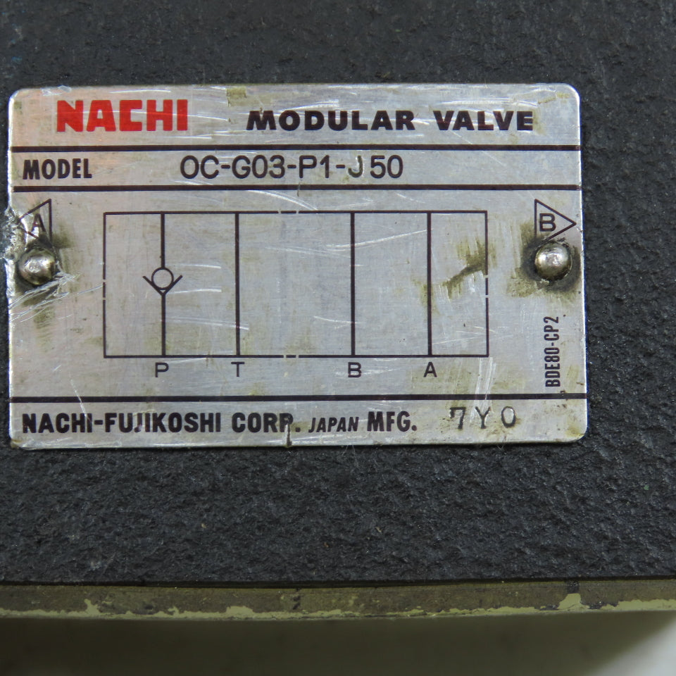 Nachi OC-G03-P1-J 50 Modular Check Valve P-Port G03