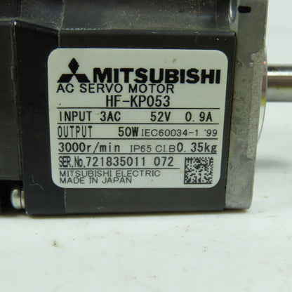 Mitsubishi HF-KP053 AC Servo Motor 50W 3000RPM 52V 0.9A IP65