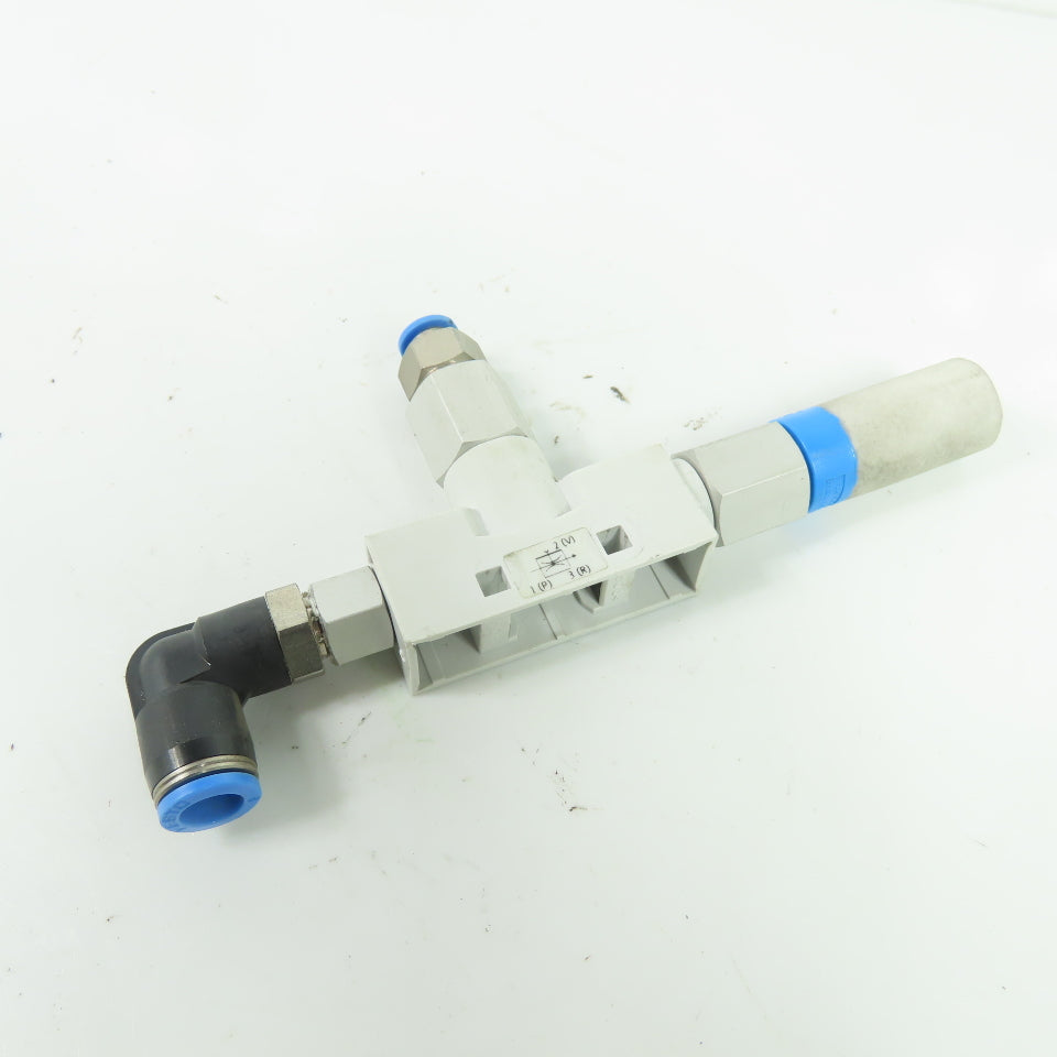 Festo 193502 VN-14-H-T4-PI4-VI5-RI5 Vacuum Generator High Vacuum w/ Silencer