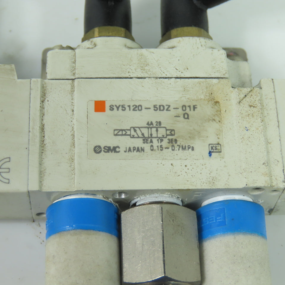 SMC SY5120-5DZ-01F-Q 5-Port Solenoid Valve 24VDC Coil 0.15-0.7MPa