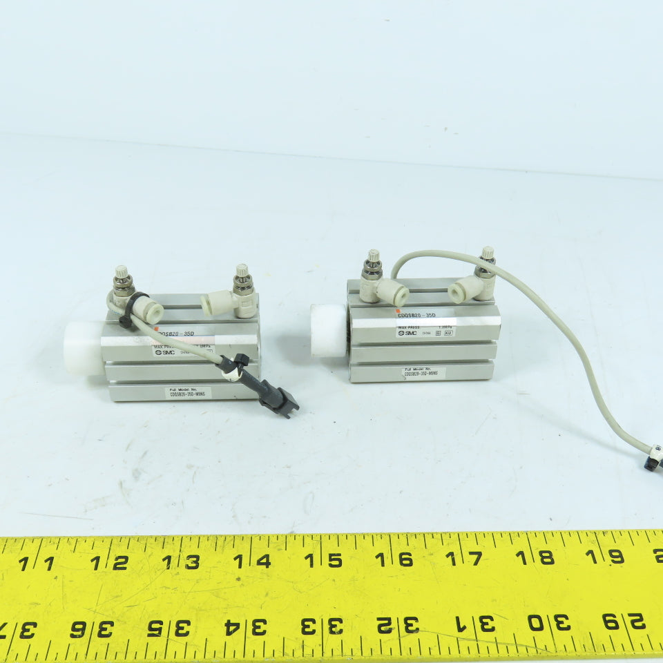 SMC CDQSB20-35D-M9NS Double Acting Air Cylinder 20mm Bore 35mm Stroke Lot Of 2