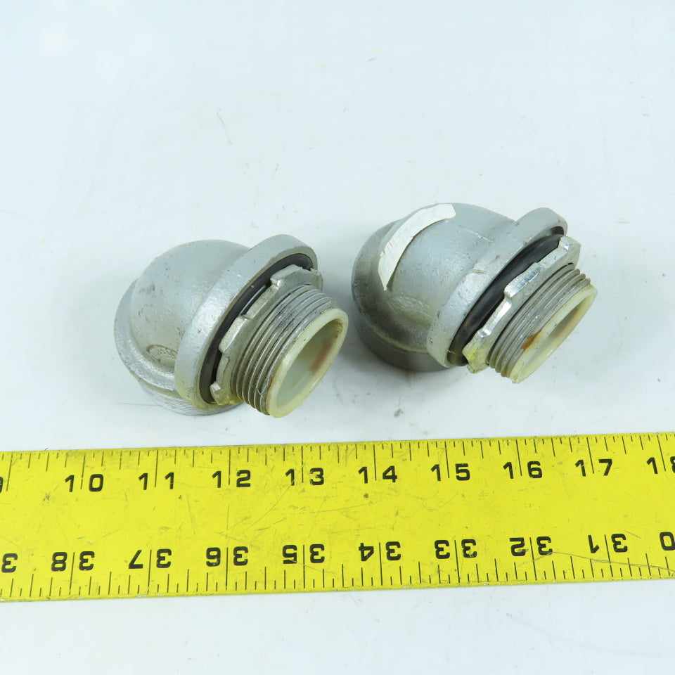 Appleton 1-1/2" 90-Degree Insulated Throat Connectors Malleable Iron Lot Of 2