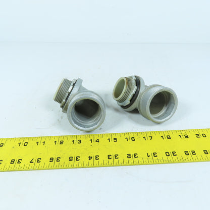 Appleton 1-1/2" 90-Degree Insulated Throat Connectors Malleable Iron Lot Of 2