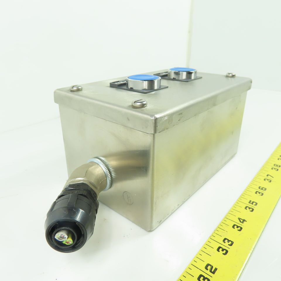 2-Button Stainless Steel Push Button Station 6-1/4" x 4" x 3-1/2"