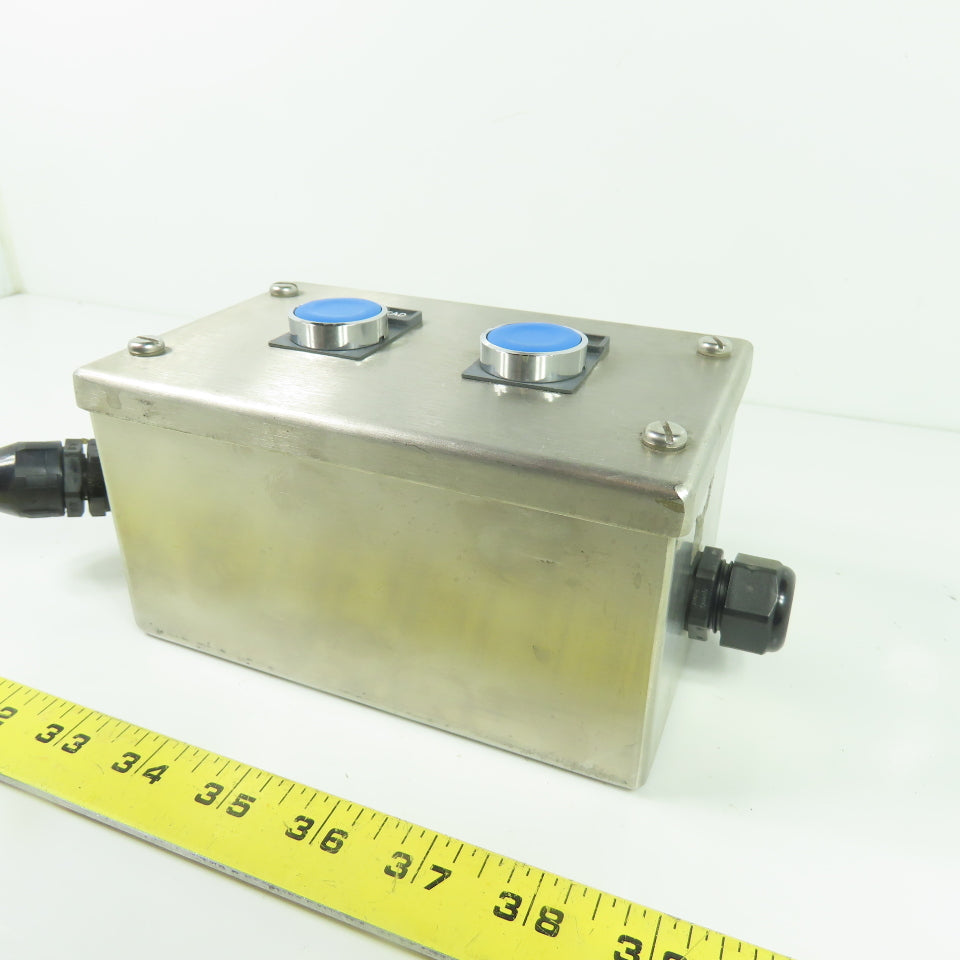 2-Button Stainless Steel Push Button Station 6-1/4" x 4" x 3-1/2"