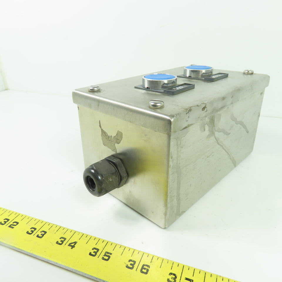 2-Button Stainless Steel Push Button Station 6-1/4" x 4" x 3-1/2"