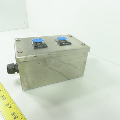 2-Button Stainless Steel Push Button Station 6-1/4" x 4" x 3-1/2"