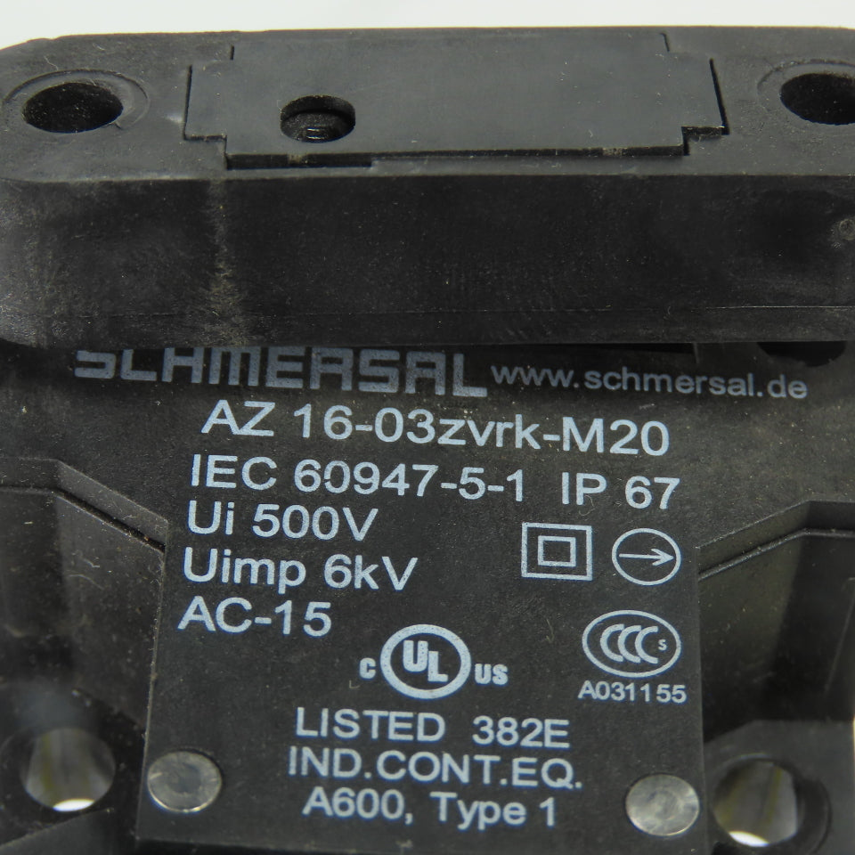 Schmersal AZ 16-03zvrk-M20 Safety Interlock Switch IP67 500V