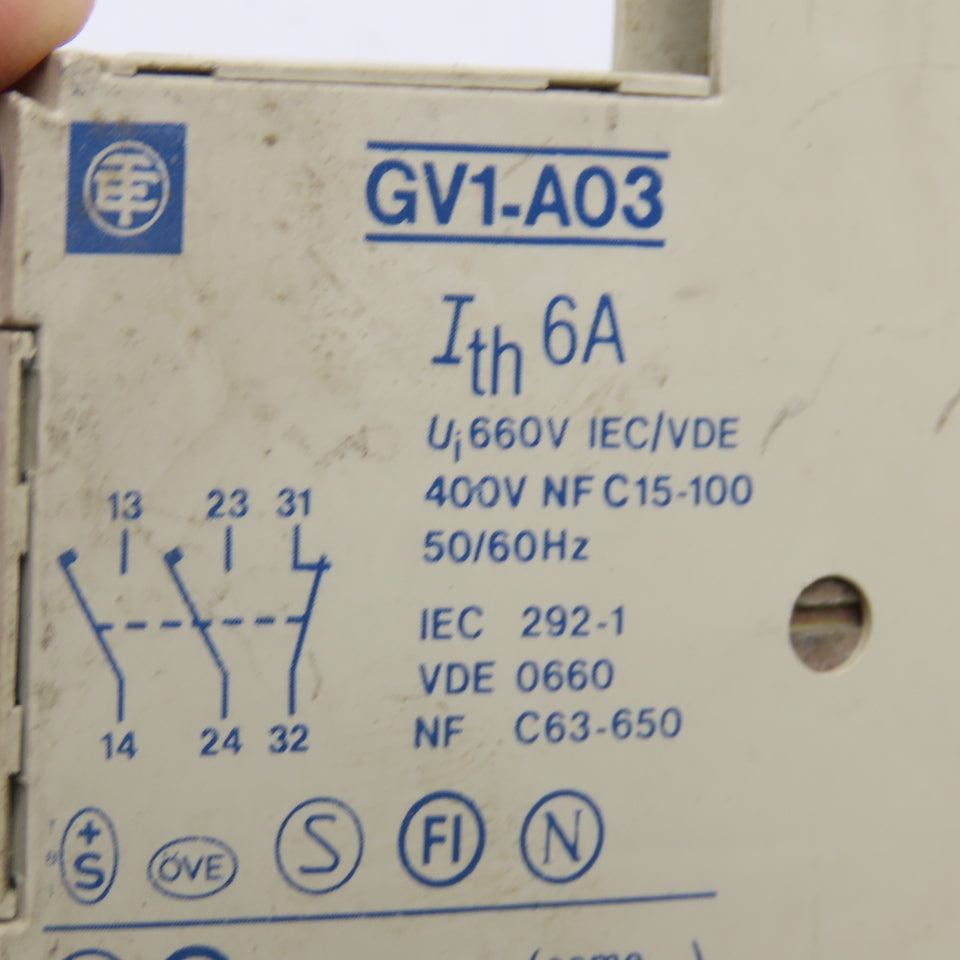 Telemecanique GV1-A03 Auxiliary Contact 400V 50/60Hz