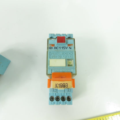 Releco C9-A41 Ice Cube Relays 115VAC with Sockets Lot of 5