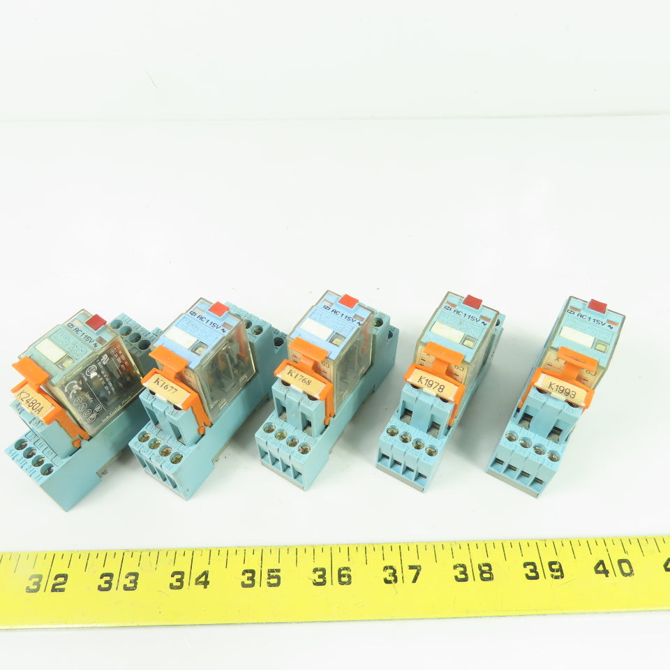 Releco C9-A41 Ice Cube Relays 115VAC with Sockets Lot of 5