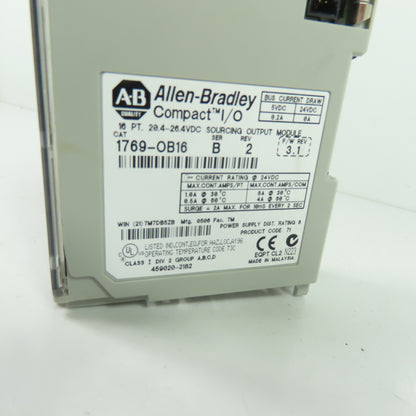 Allen-Bradley 1769-OB16 Compact I/O 16-Point 24VDC Sourcing Output Module Ser B