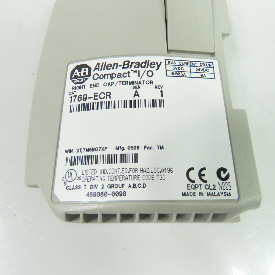 Allen-Bradley 1769-ECR Compact I/O Right End Cap Terminator Ser A Rev 1