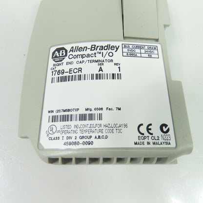Allen-Bradley 1769-ECR Compact I/O Right End Cap Terminator Ser A Rev 1