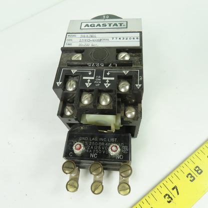 Agastat 7012L7ELL On-Delay Timer Relay 120V 20-200 Sec.