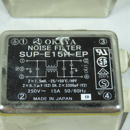Okaya SUP-E15H-EP Noise Filter 250V 15A 50/60Hz Lot Of 5