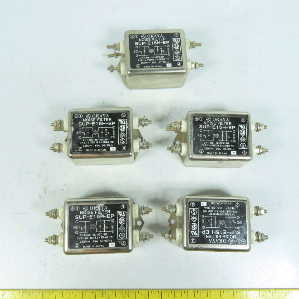 Okaya SUP-E15H-EP Noise Filter 250V 15A 50/60Hz Lot Of 5