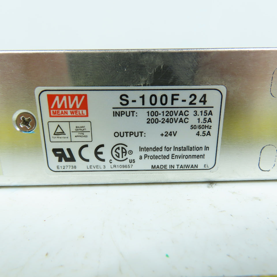 Mean Well S-100F-24 Switching Power Supply 24V 4.5A 100W AC/DC