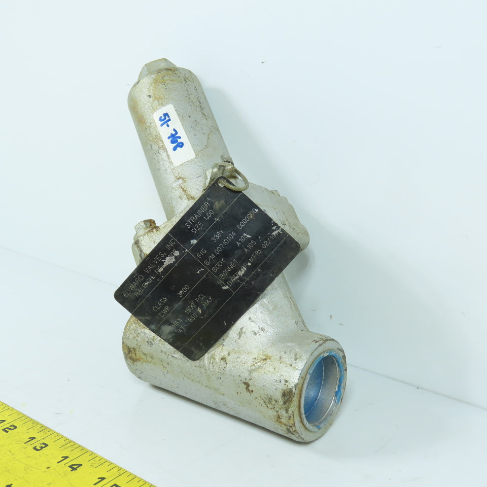 Edward Valves 00710104 338Y Y-Strainer 1" Forged Steel 3600 CWP A105