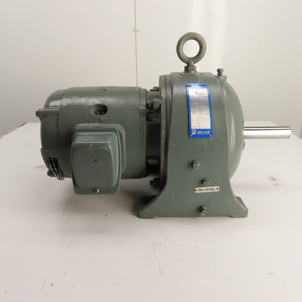 Louis Allis 1P33/544 Inline Gearmotor 3HP 100RPM Output 17.1 Ratio 230/460V 3PH