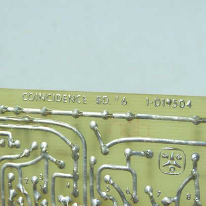 Rockwell International 51-2347 1-D19504 Coincidence Board Vintage PCB