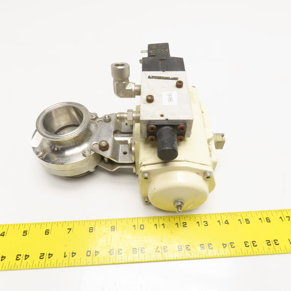 El-O-Matic ESA-40-4/A 2" Tri Clamp Sanitary Butterfly Valve Actuator 24VDC Coil