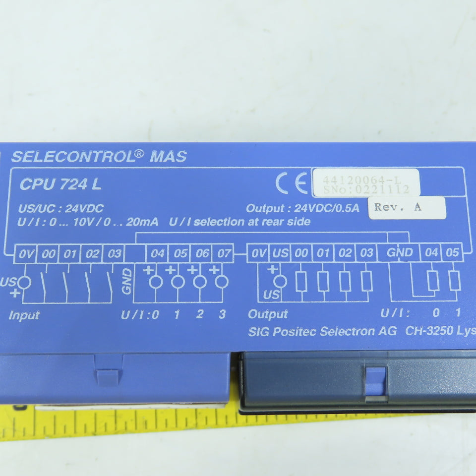 Selectron CPU 724 L Selecontrol MAS PLC CPU Rev A + DOT 701 Module