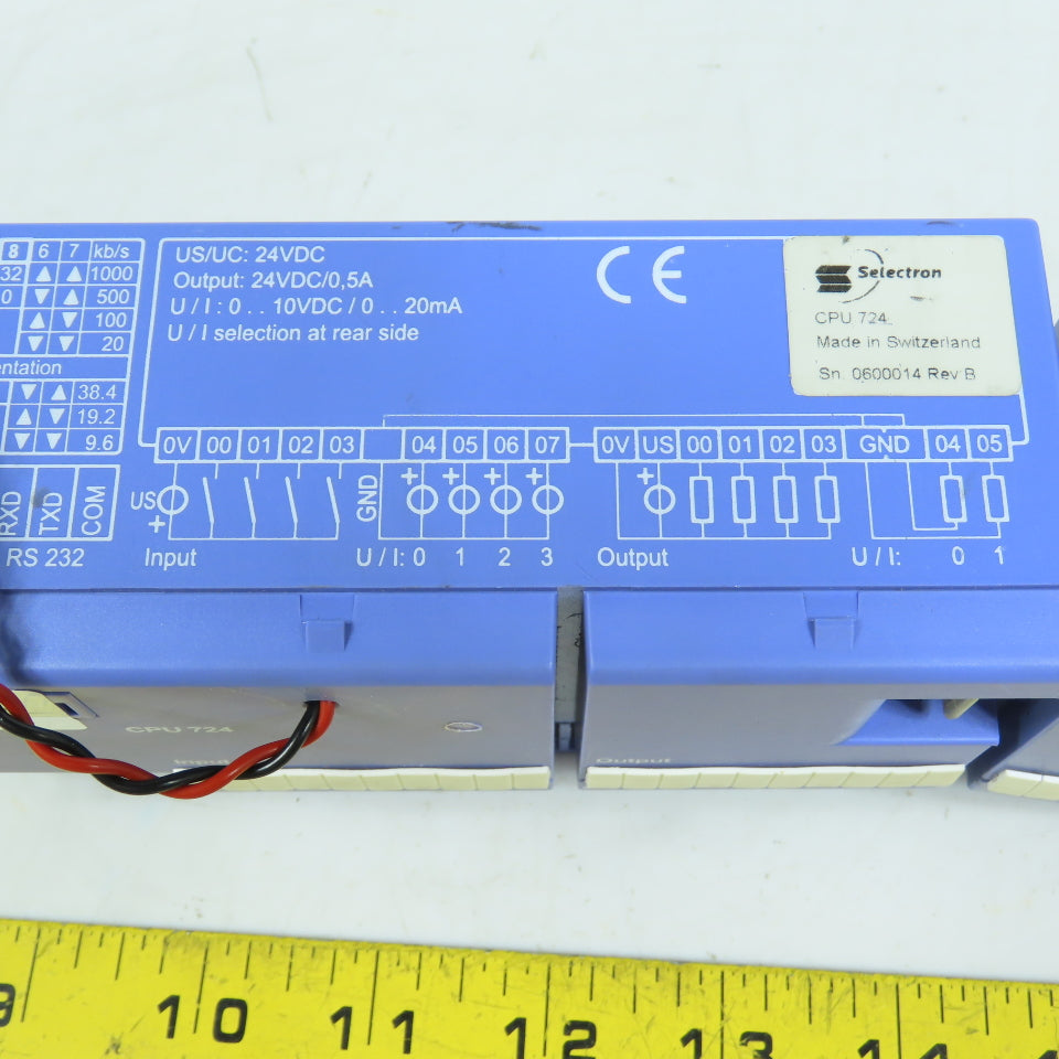 Selectron CPU 724 Selecontrol MAS PLC Controller Rev B + DOT 701 Module 24VDC