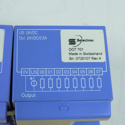 Selectron CPU 724 PLC Processor Module Rev D + DOT 701 Digital Output Unit