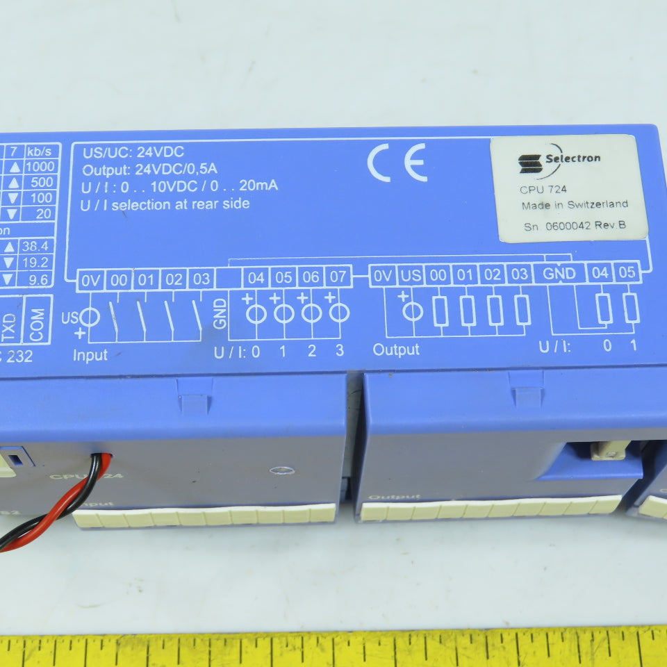 Selectron CPU 724 PLC CPU Module Rev B + DOT 701 Output Module ...