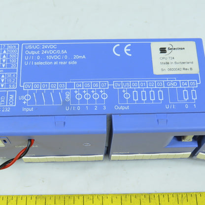 Selectron CPU 724 PLC CPU Module Rev B + DOT 701 Output Module