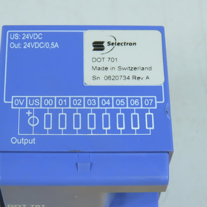 Selectron CPU 724 PLC CPU Module Rev B + DOT 701 Output Module
