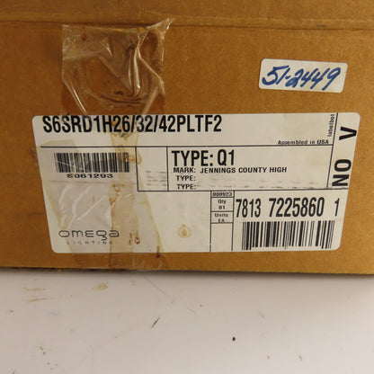 Omega Lighting S6SRD1H26/32/42PLTF2 6" Recessed Downlight Housing Frame 120-277V