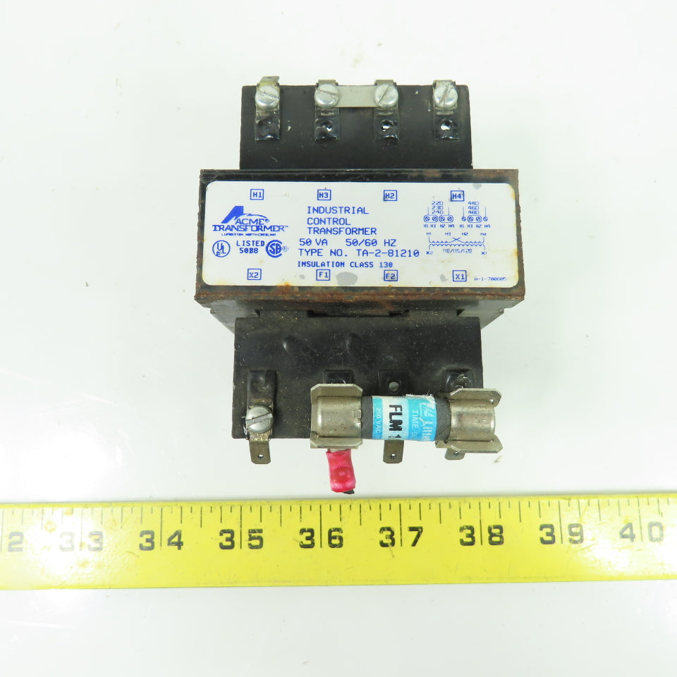 Acme TA-2-81210 Control Transformer 50VA 220-480v Pri 110/120V Sec