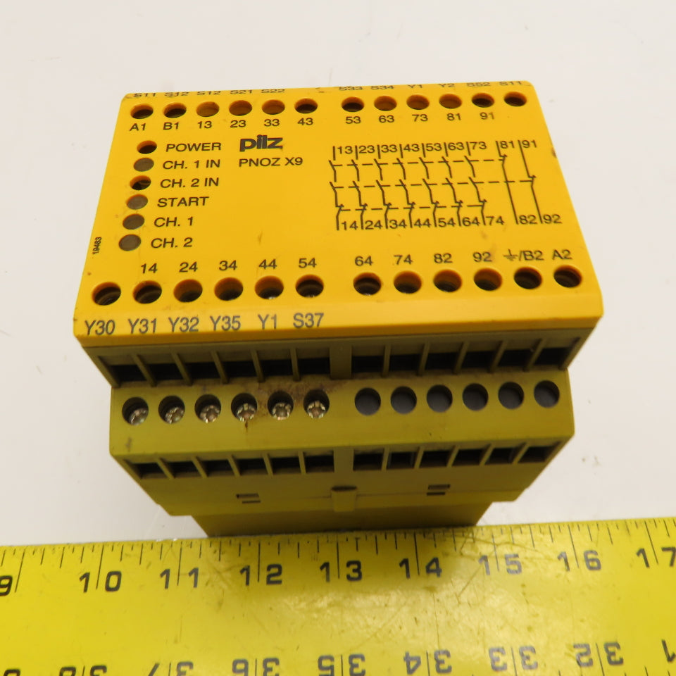 Pilz PNOZ X9 774605 2 Channel Safety Relay 120VAC 24VDC 7n/o 2n/c