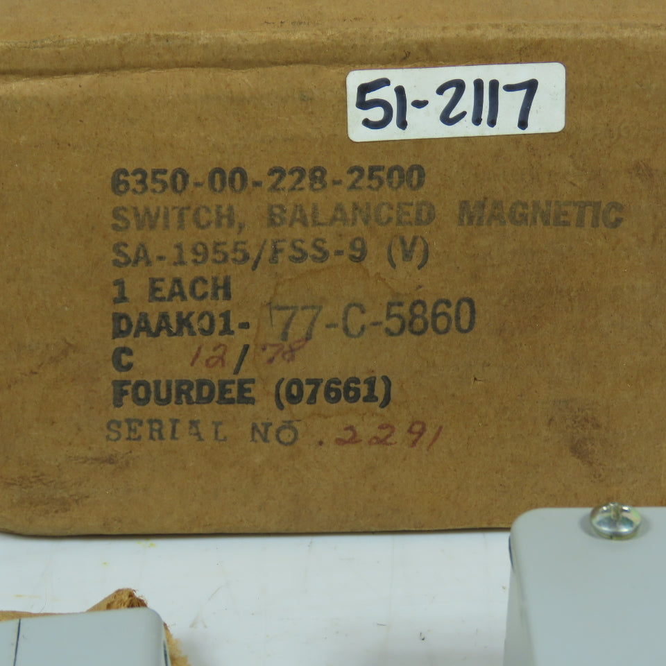 Fourdee 6350-00-228-2500 SA-1955/FSS-9(V) Balanced Magnetic Switch