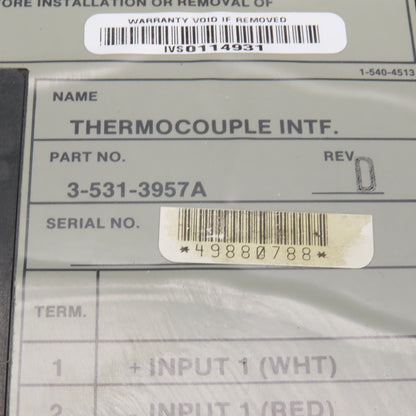Cincinnati Milacron 3-531-3957A Thermocouple Interface
