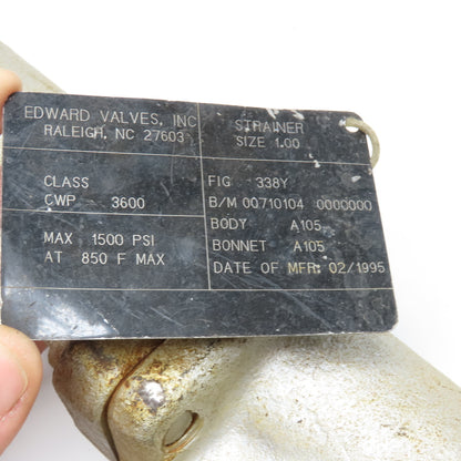 Edward Fig 338Y 1" Buttweld Y Strainer Class 3600 1500PSI