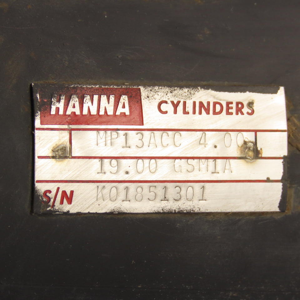 Hanna MP13ACC Pneumatic Cylinder 4" Bore 19" Stroke Clevis Mount