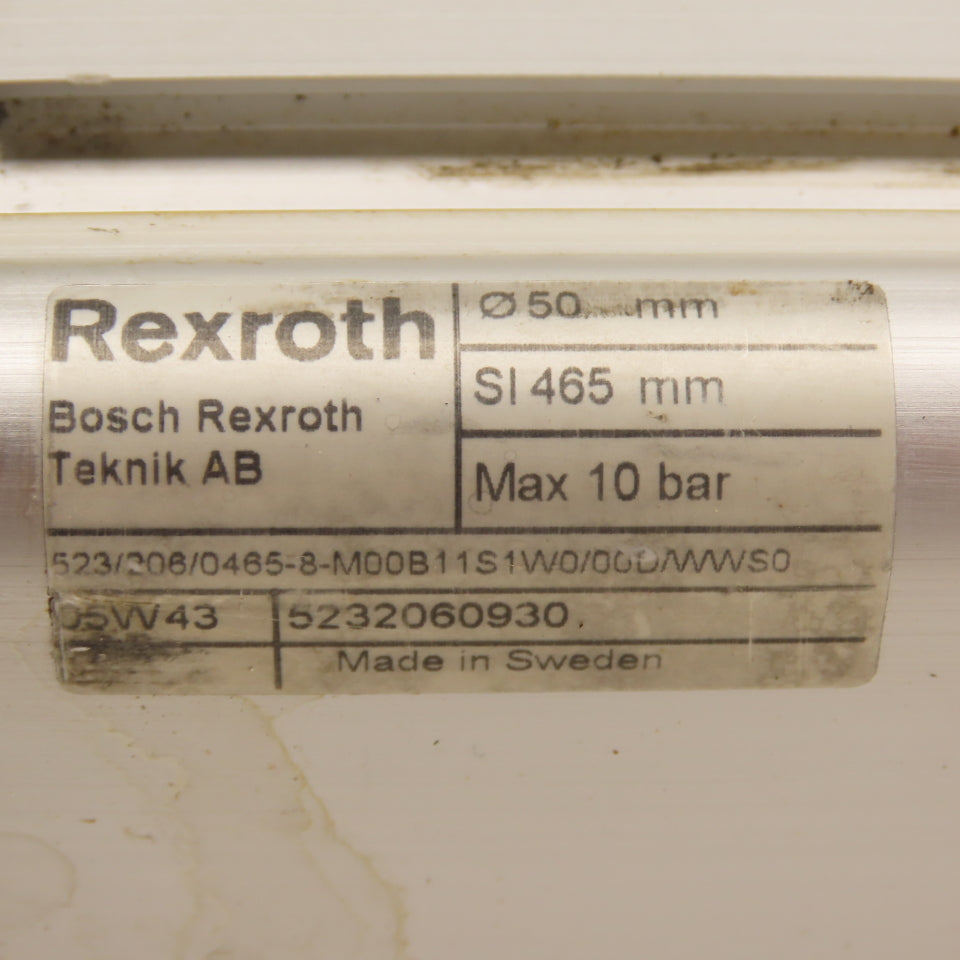 Rexroth 5232060930 Pneumatic Cylinder 50mm Bore 465mm Stroke 10 Bar