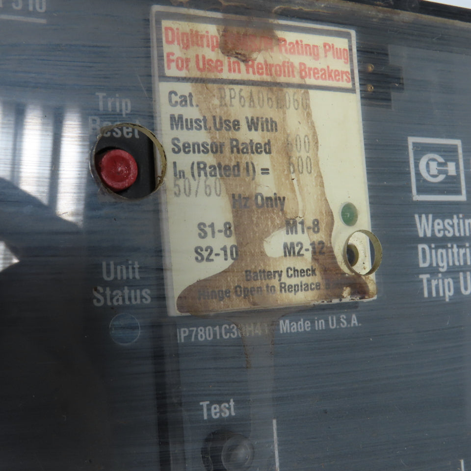 Allis Chalmers LA-25A 600V 600A Air Circuit Breaker W/ Digitrip RP6A06A060